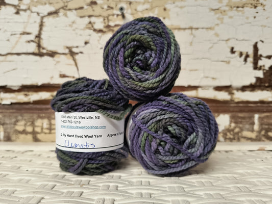 Clematis Hand Dyed Wool Yarn Cake