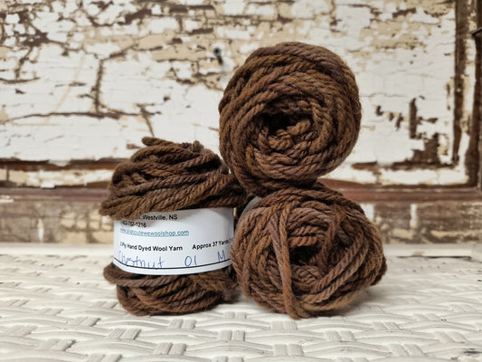 Chestnut 01 M Hand Dyed Wool Yarn Cake