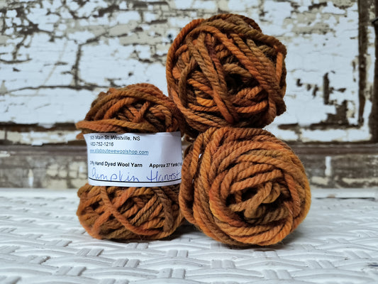 Pumpkin Harvest Hand Dyed Wool Yarn Cake