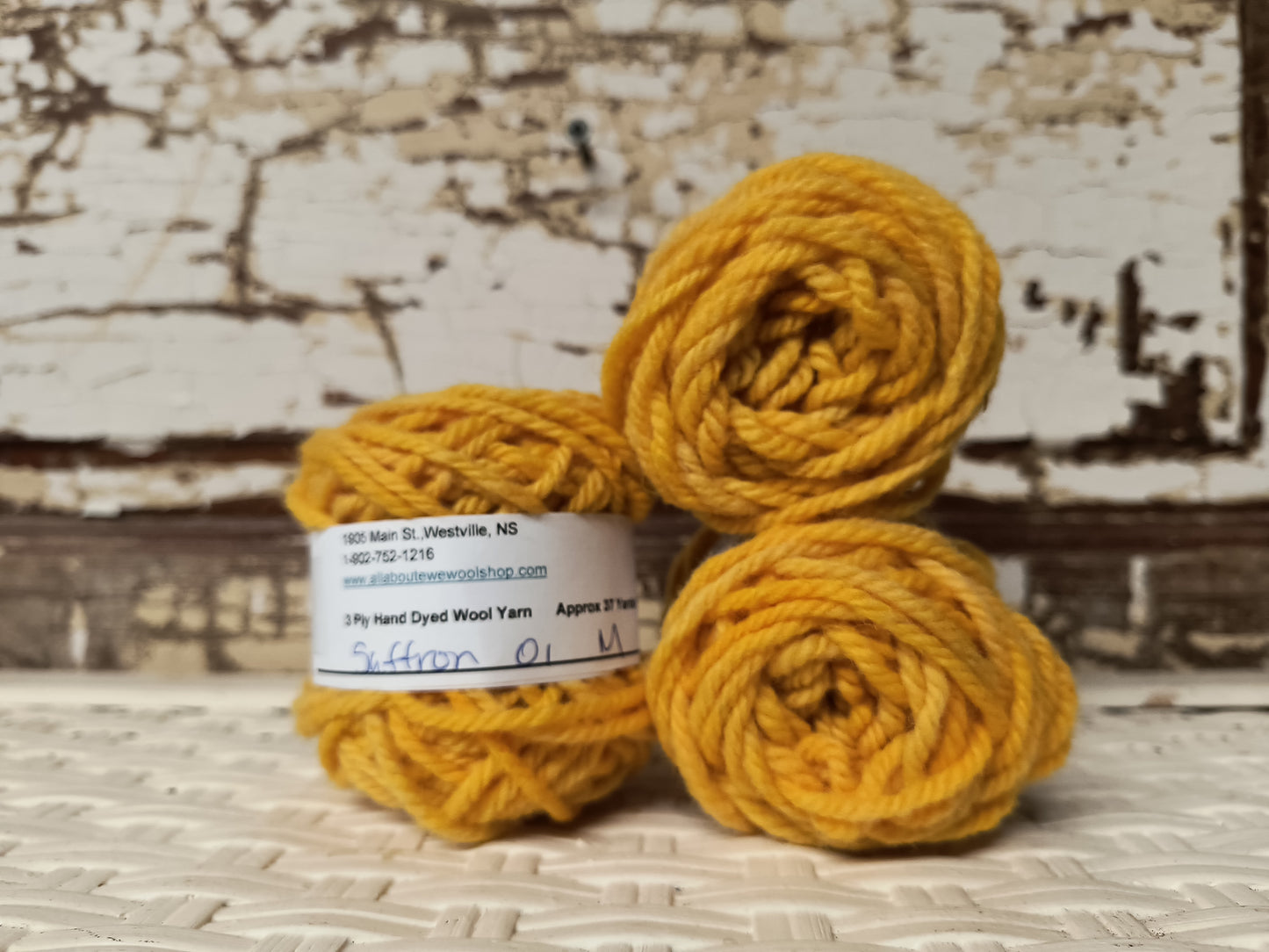 Saffron 01 M Hand Dyed Wool Yarn Cake