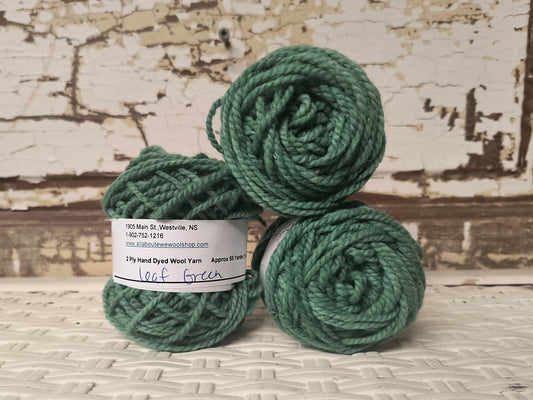 Leaf Green Hand Dyed Wool Yarn Cake