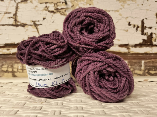 Plum 01 M Hand Dyed Wool Yarn Cake