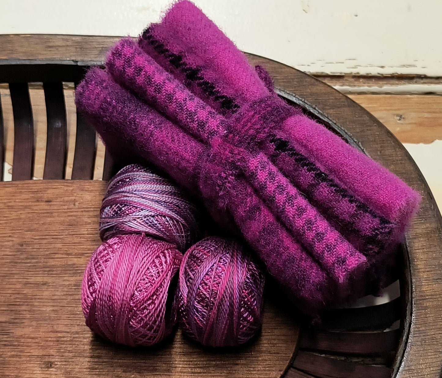 RED VIOLET BUNDLE Hand Dyed Wool