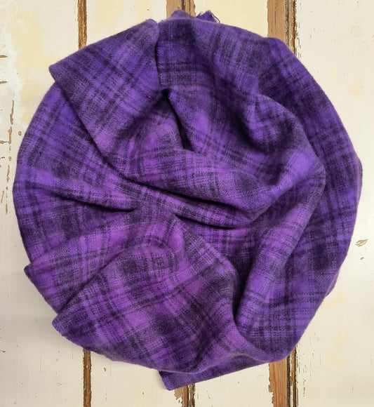 BLUE VIOLET 01 M Hand Dyed Plaid Wool (Medium)