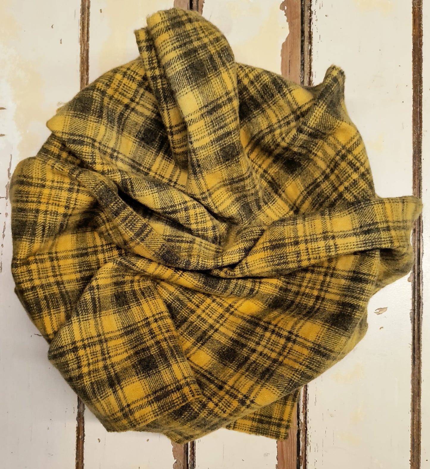 MUSTARD 01 M Hand Dyed Plaid Wool (Medium)