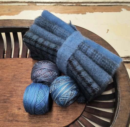 COLONIAL BLUE BUNDLE Hand Dyed Wool