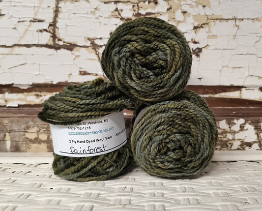 Rainforest Hand Dyed Wool Yarn Cake