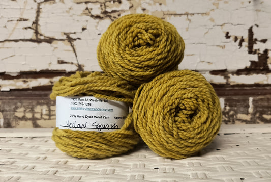 Yellow Squash Hand Dyed Wool Yarn Cake