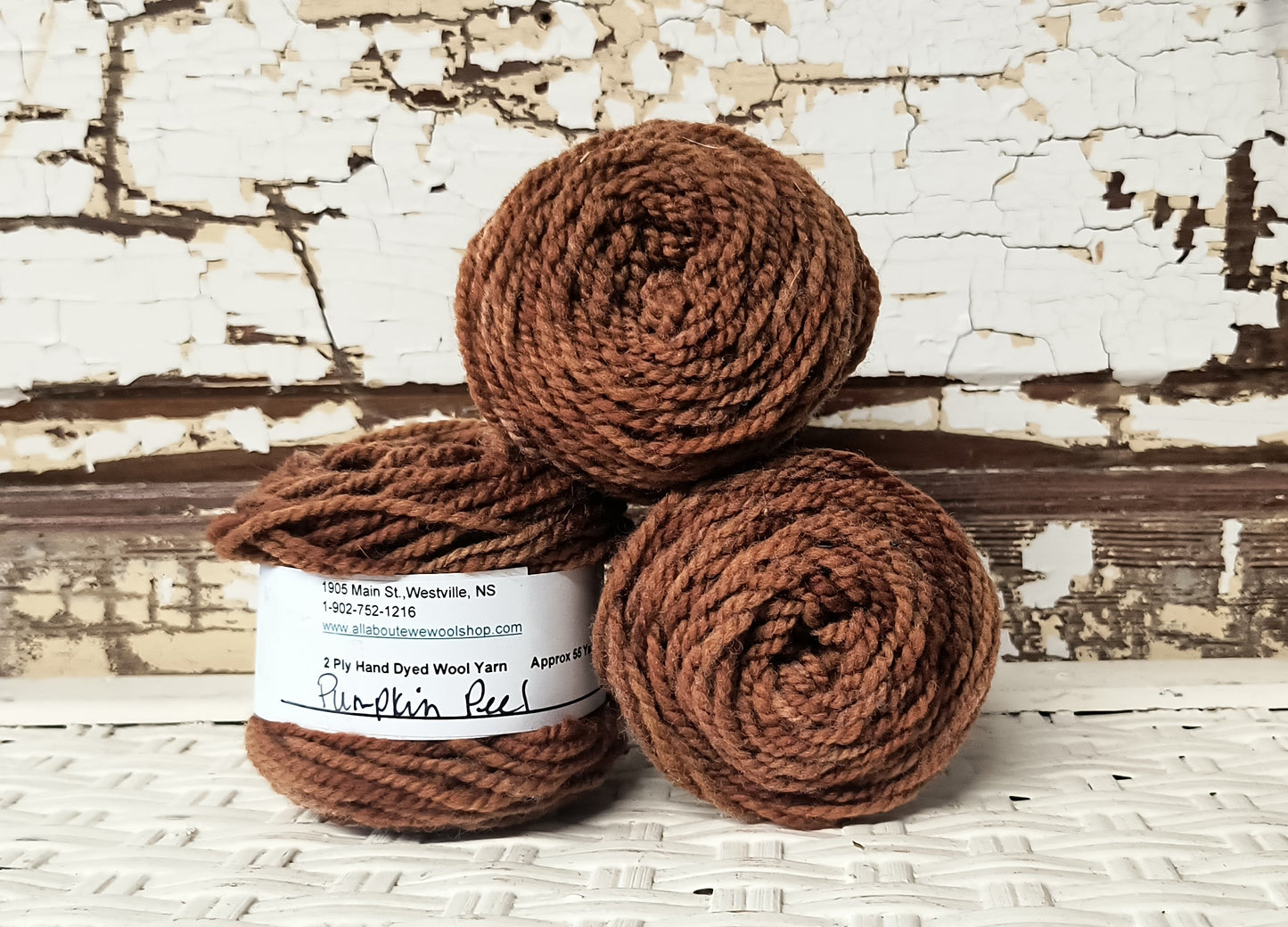 Pumpkin Peel Hand Dyed Wool Yarn Cake