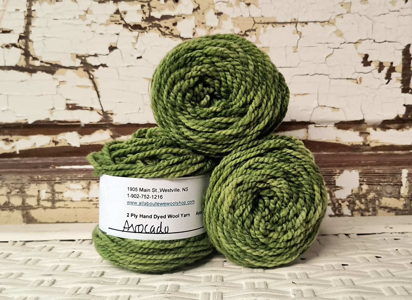 Avocado Hand Dyed Wool Yarn Cake