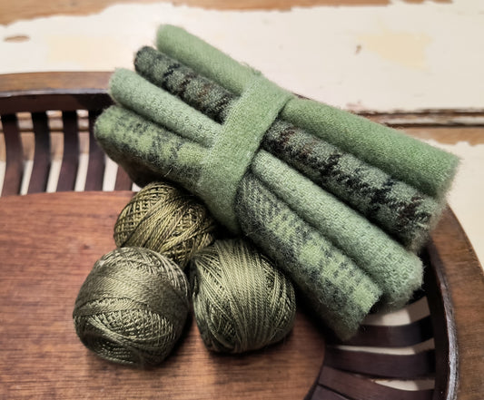 MOSS GREEN BUNDLE Hand Dyed Wool