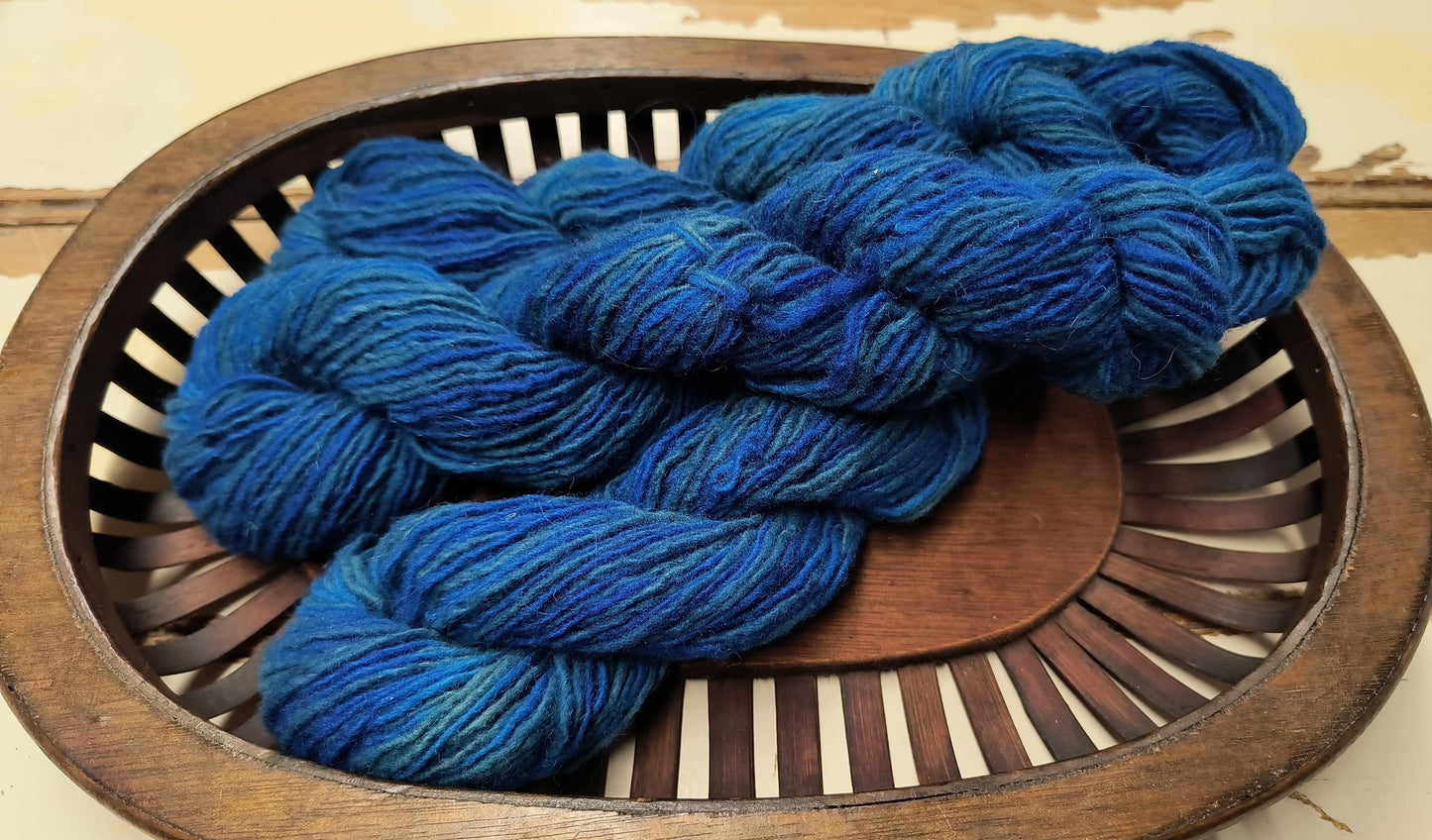 Recycled Wool Yarn - Blue Variegated - All About Ewe Wool Shop