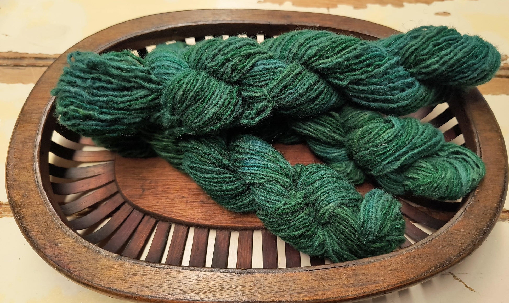 Recycled Wool Yarn - Green Variegated - All About Ewe Wool Shop