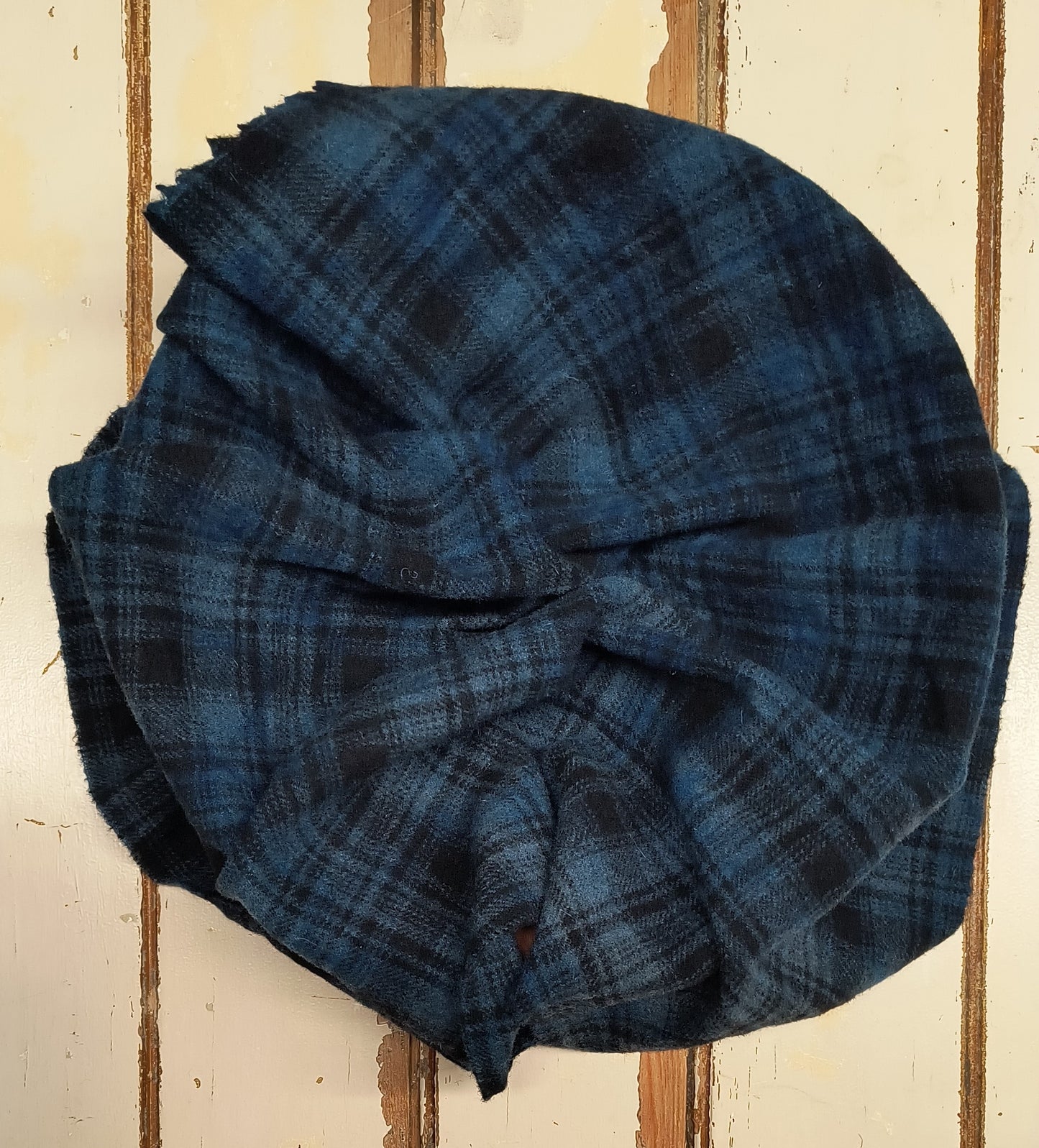 BRIGHT BLUE 01 M Hand Dyed Plaid Wool (Dark)