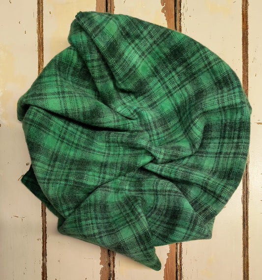 GREEN 01 M Hand Dyed Plaid Wool (Medium)