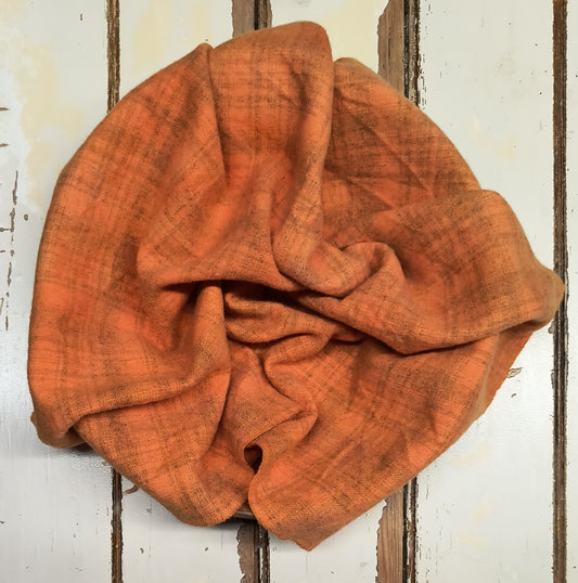 ORANGE 01 M Hand Dyed Plaid Wool (Light)