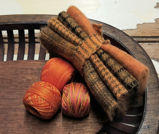 ORANGE BUNDLE Hand Dyed Wool