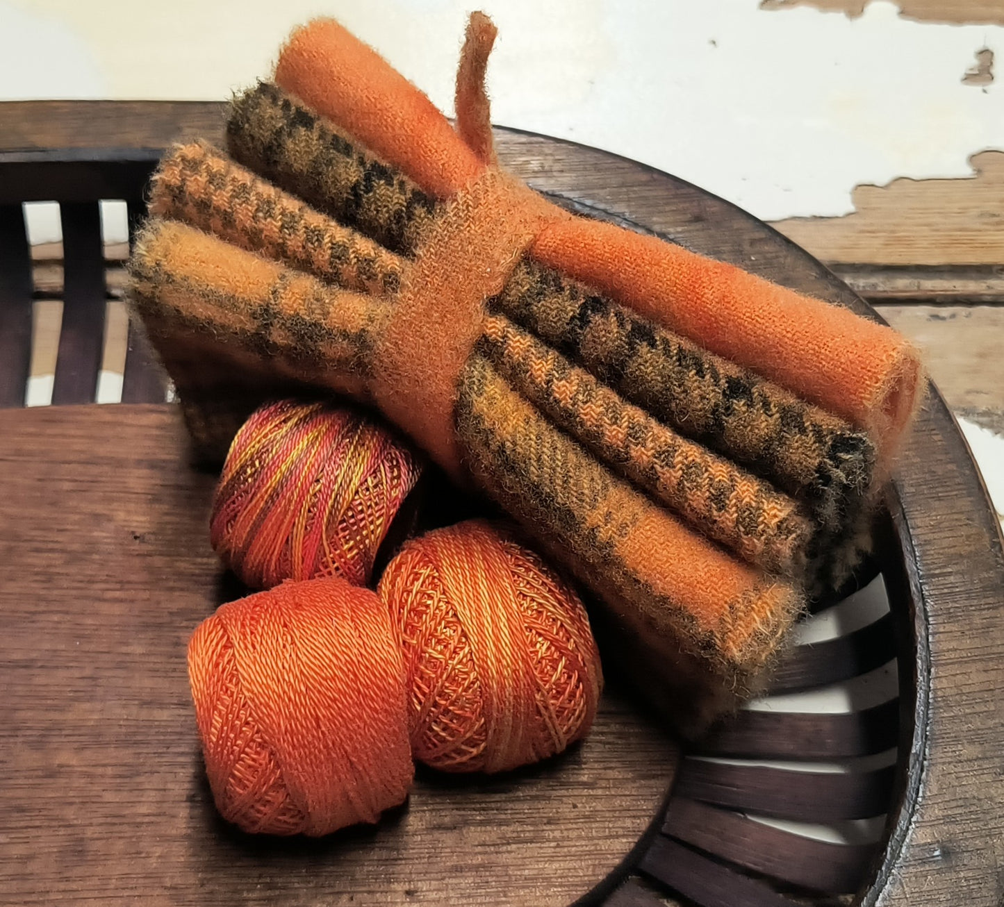 ORANGE BUNDLE Hand Dyed Wool