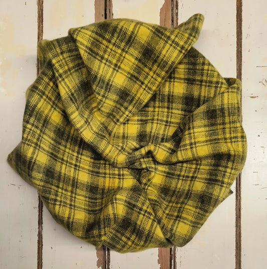 YELLOW 01 M Hand Dyed Plaid Wool (Medium)