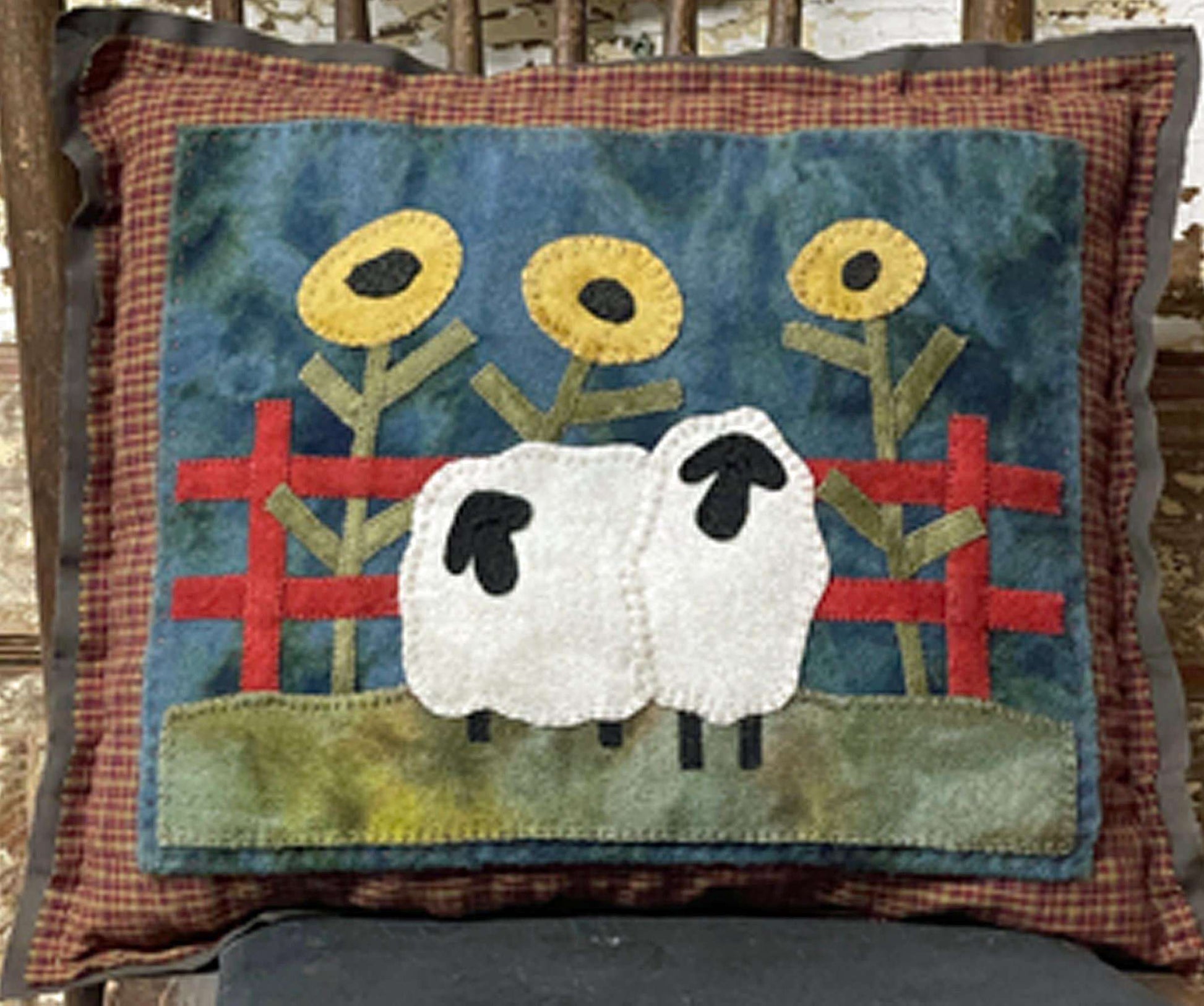 AT THE FENCE PILLOW Kit - All About Ewe Wool Shop