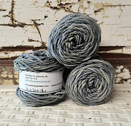 Avalanche Hand Dyed Wool Yarn Cake