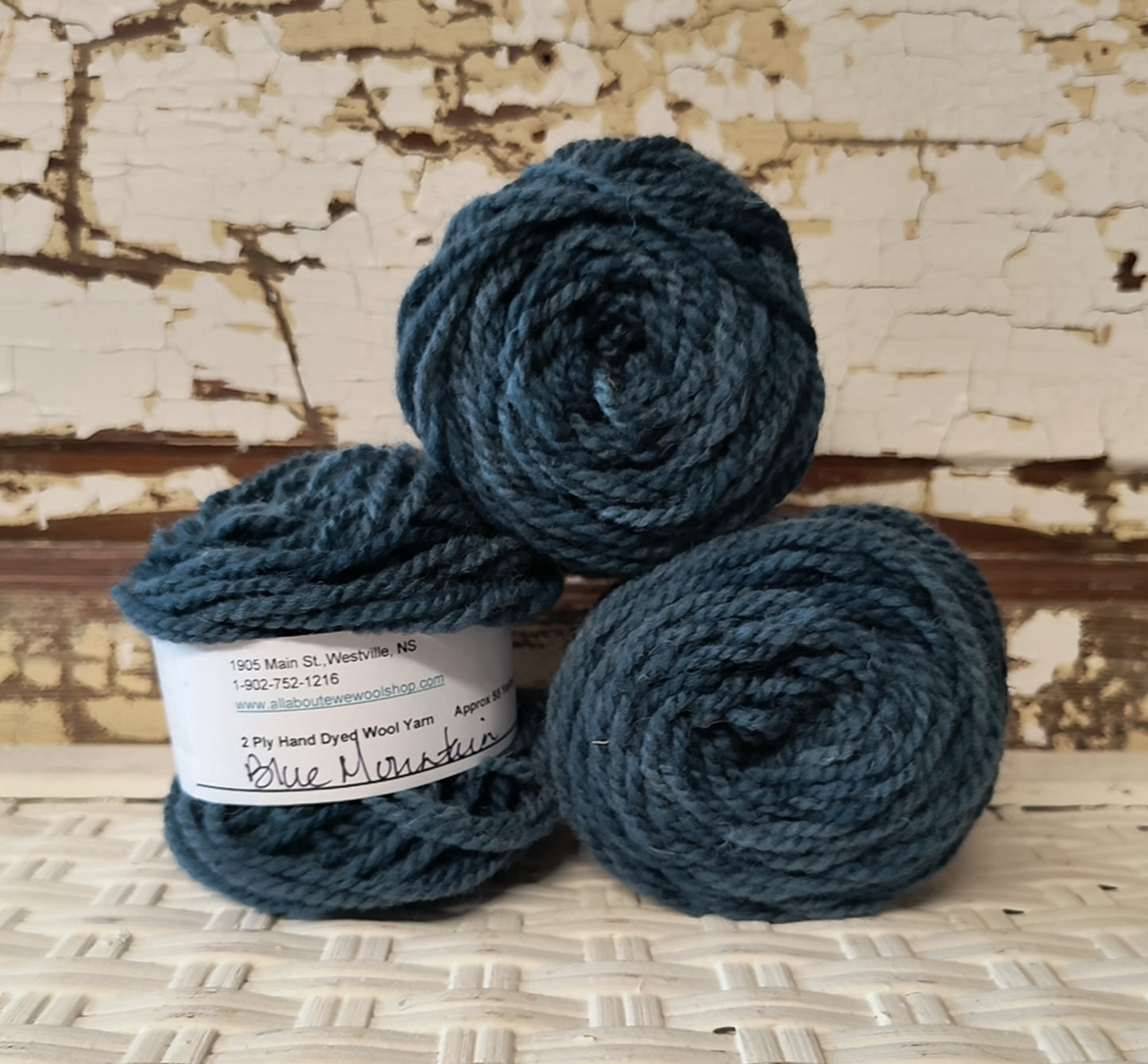 Blue Mountain Hand Dyed Wool Yarn Cake