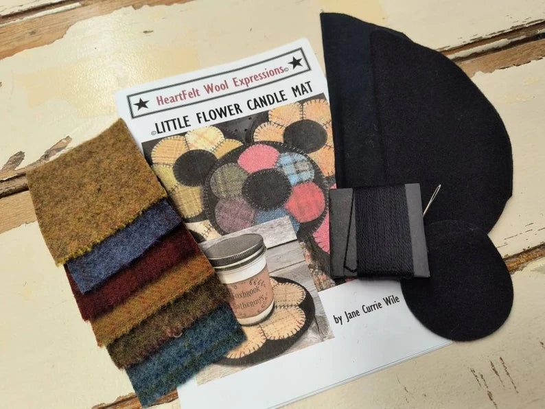 LITTLE FLOWER MAT Kit - All About Ewe Wool Shop