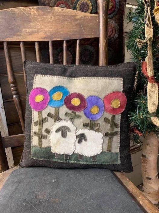 TWO EWE PILLOW Paper Pattern - All About Ewe Wool Shop