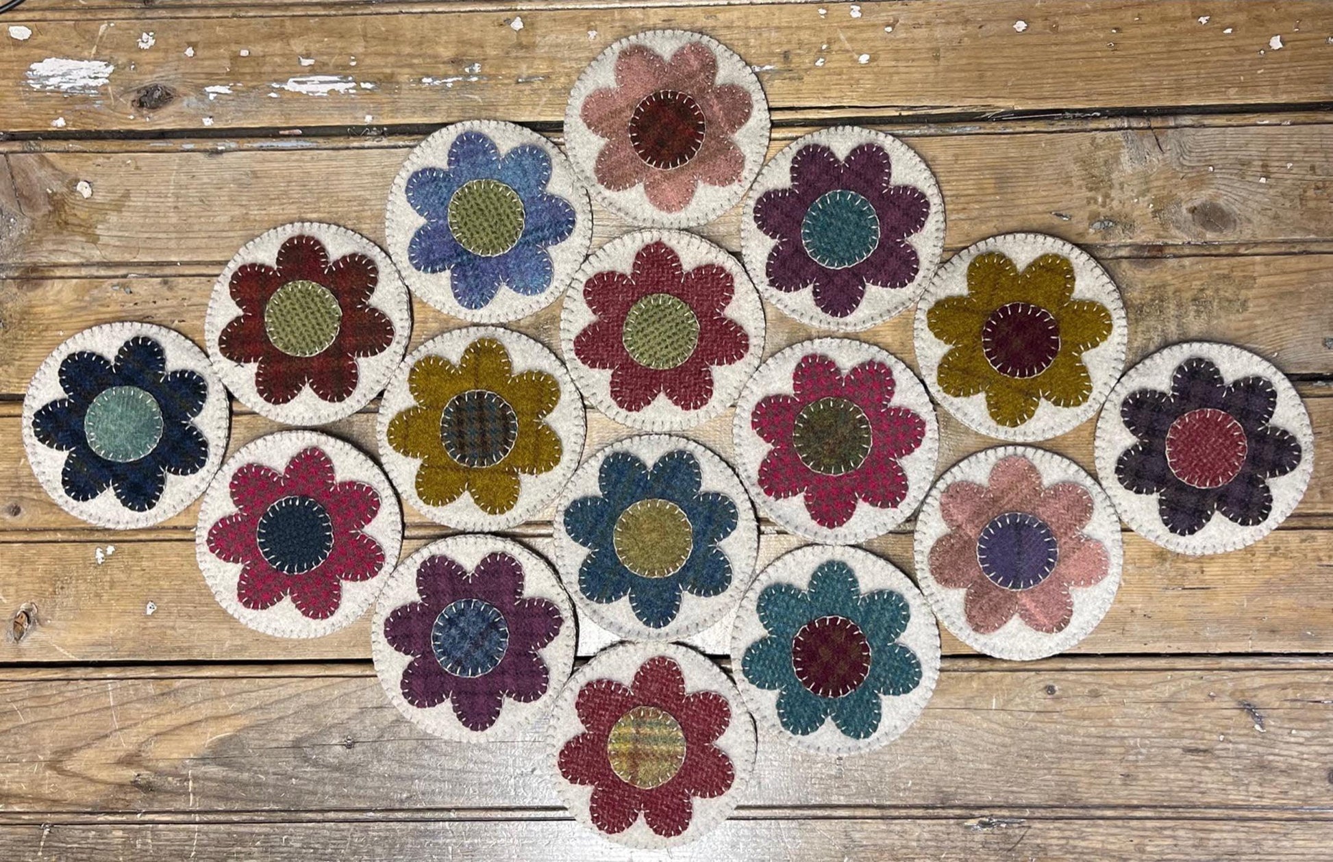 PENNY FLOWER Mat Paper Pattern - All About Ewe Wool Shop