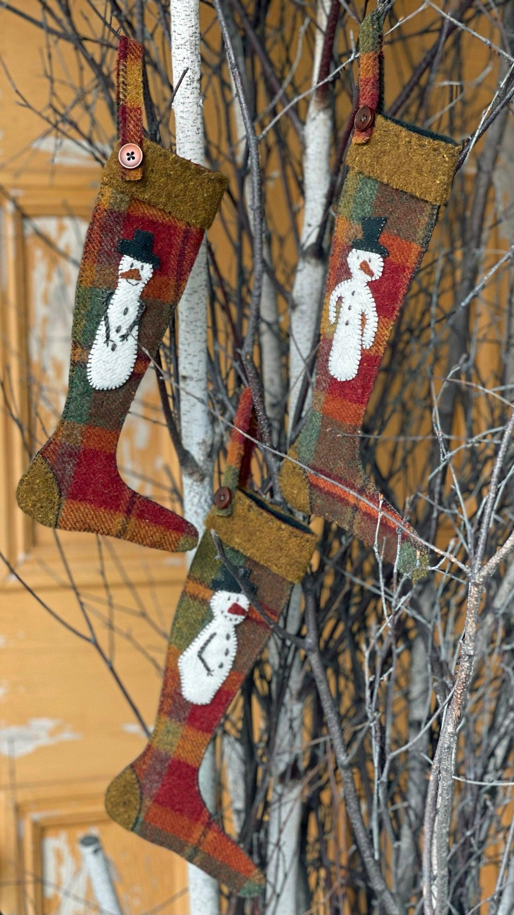 SNOWMEN STOCKINGS - Set of 3 Kit - All About Ewe Wool Shop